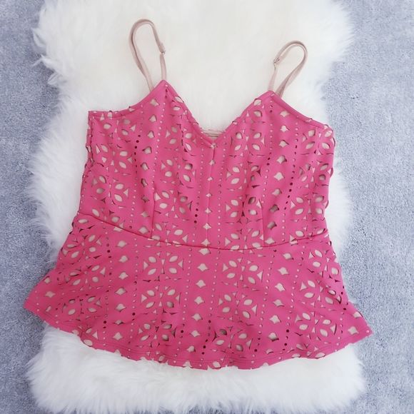 Buckle Tops - Buckle Eyelet Laser Cutout Tank Top